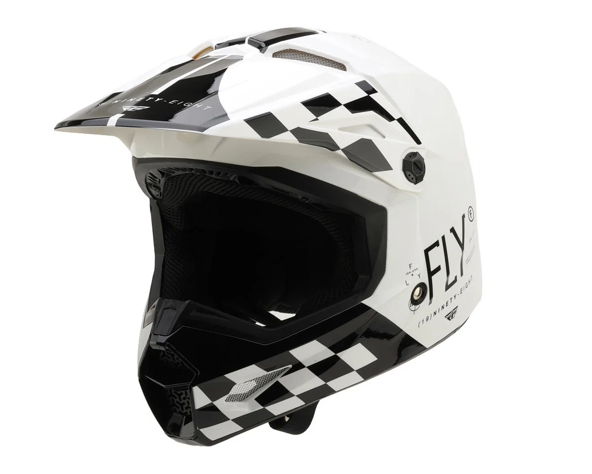Fly Racing Youth Kinetic Lite Rival Helmet (White/Black) (Youth M)